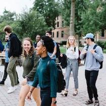 Students walking outside