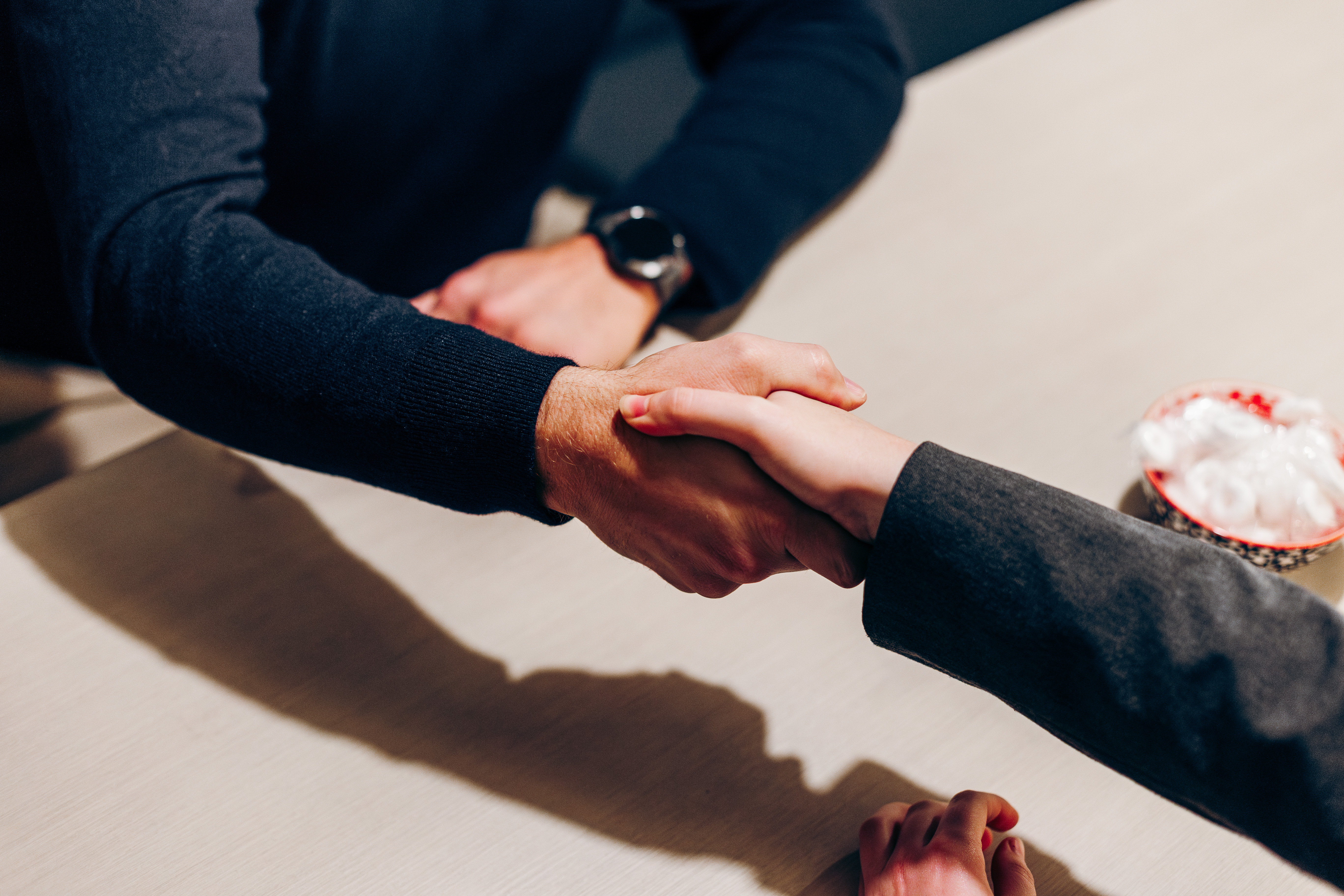Two people shaking hands