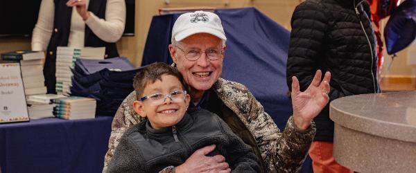 Grandpa and Grandson at Wheaton Family Weekend