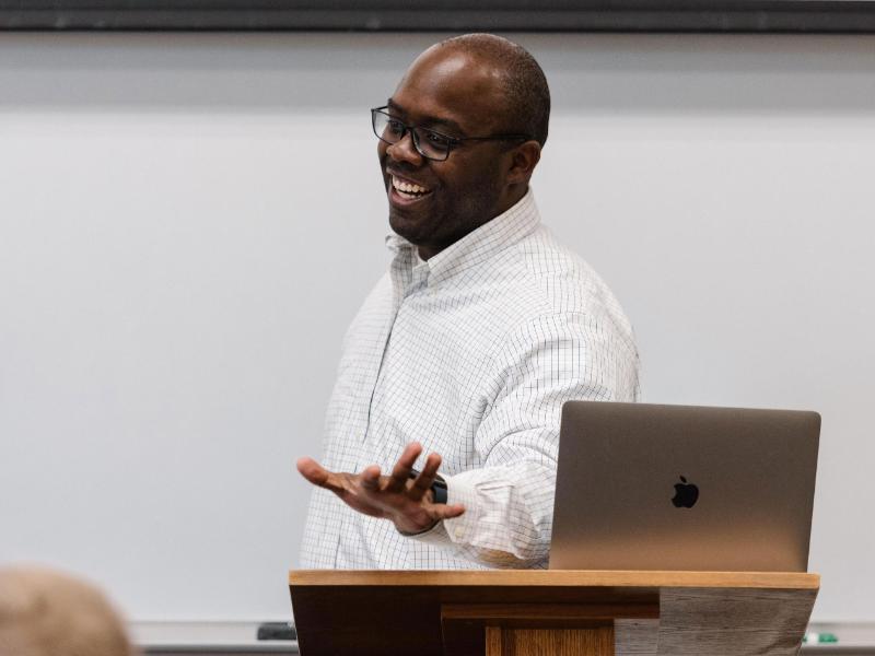 Wheaton College Graduate School professor Esau McCaulley teaching 