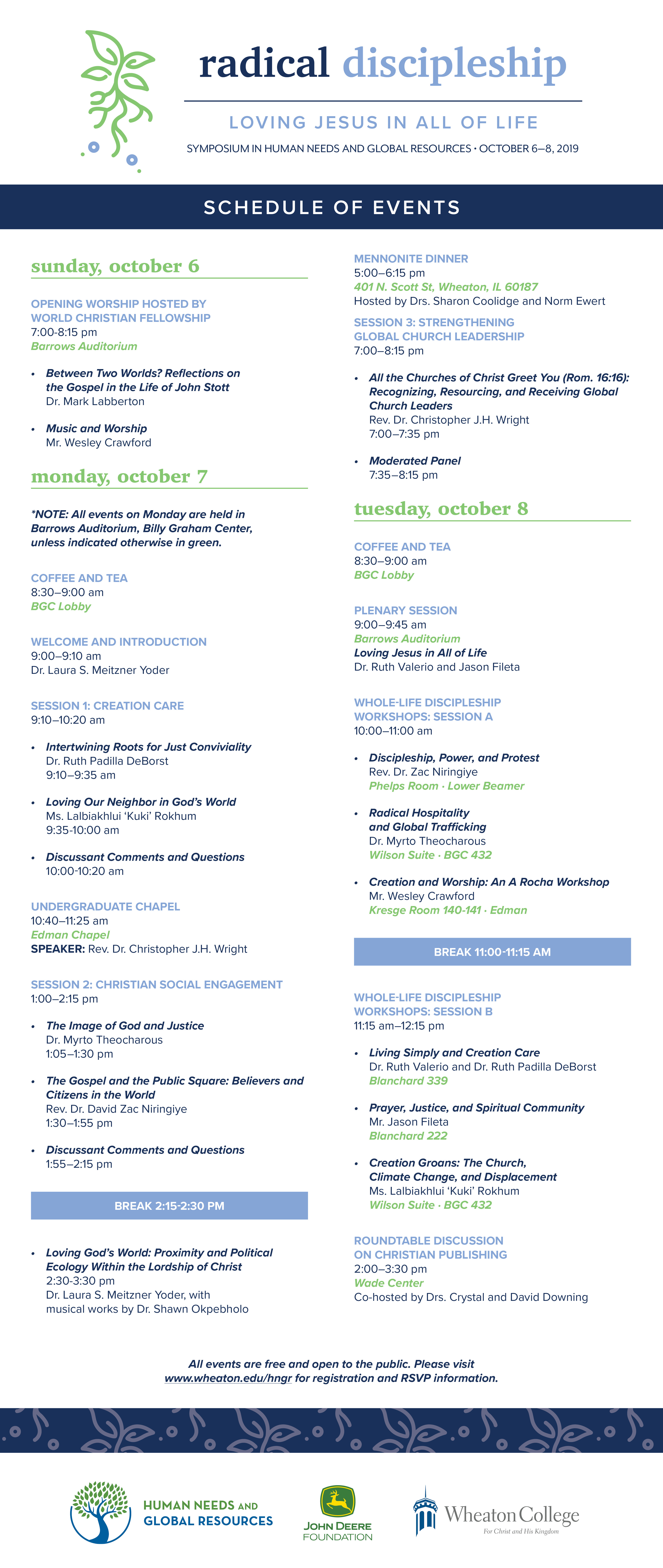 Stott HNGR Symposium Schedule