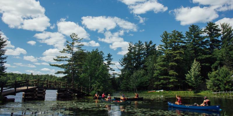 staff canoeing in the lagoon at honeyrock