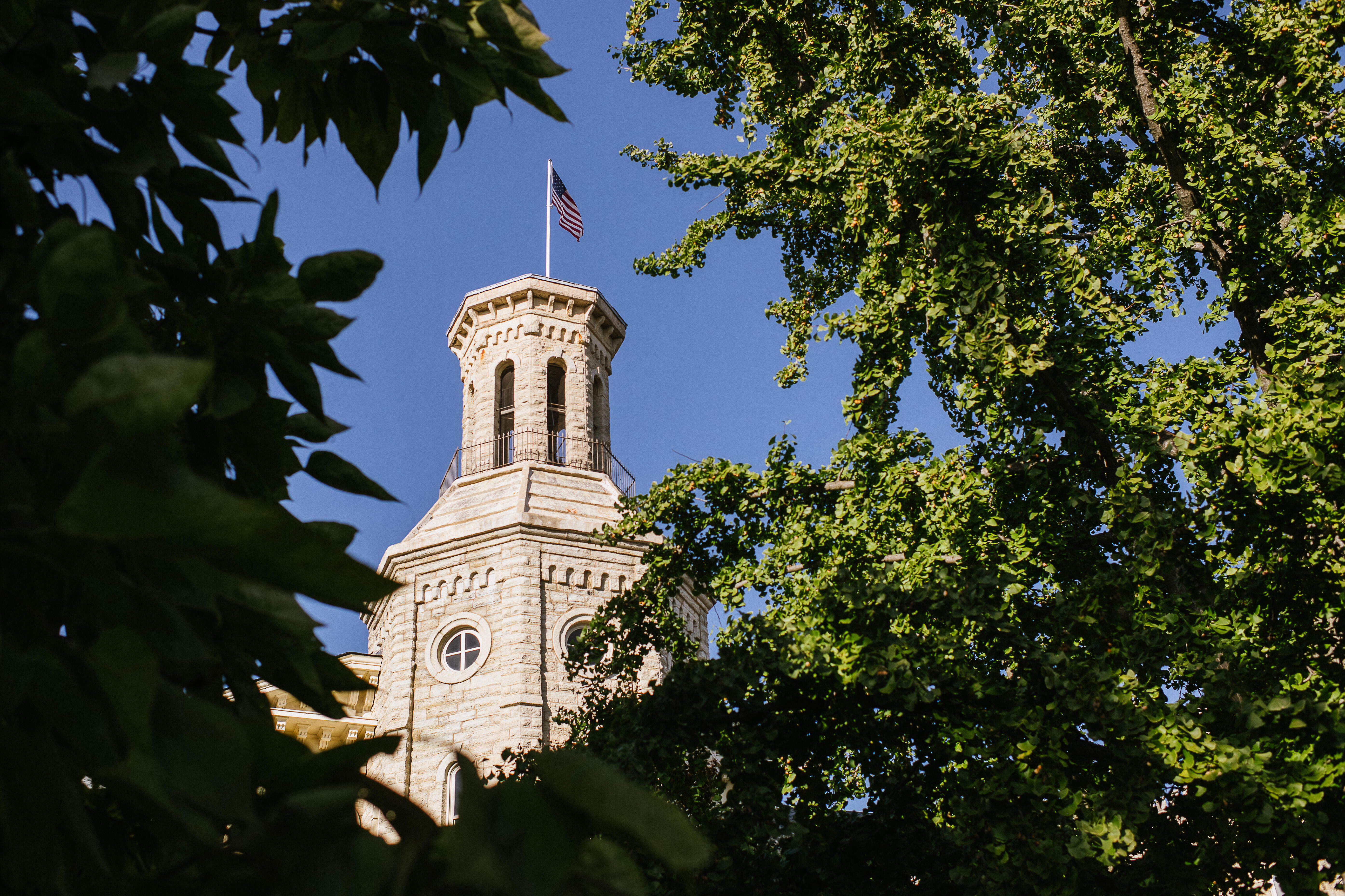 Blanchard with Blue Skies and Trees Framing