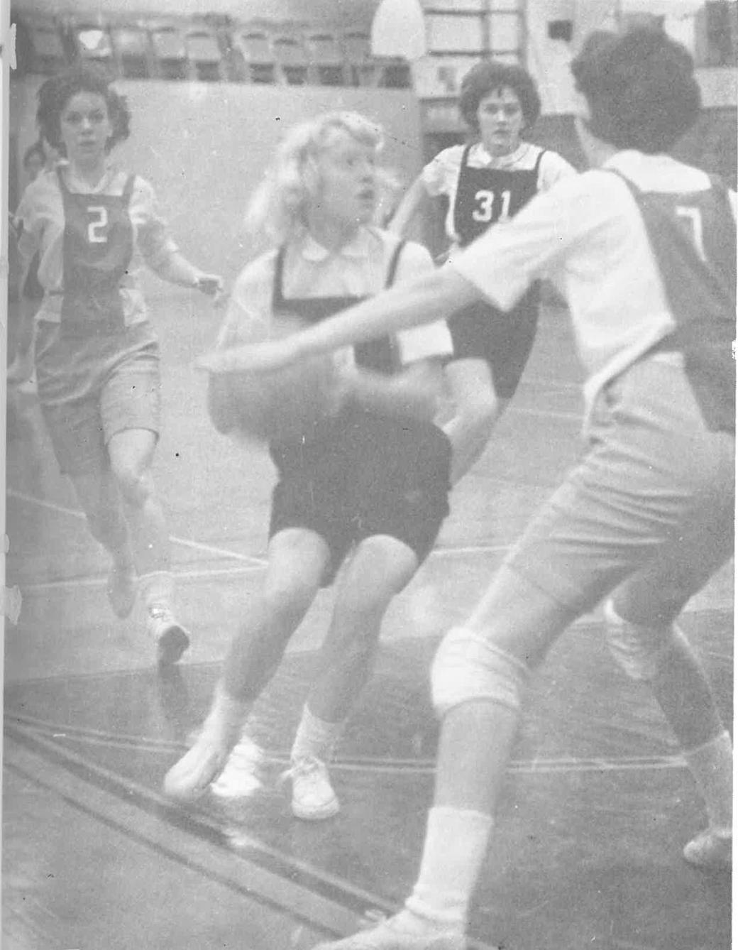 1964, Genelle Samuelson ’65 Plays Wheaton College IL Womens Basketball