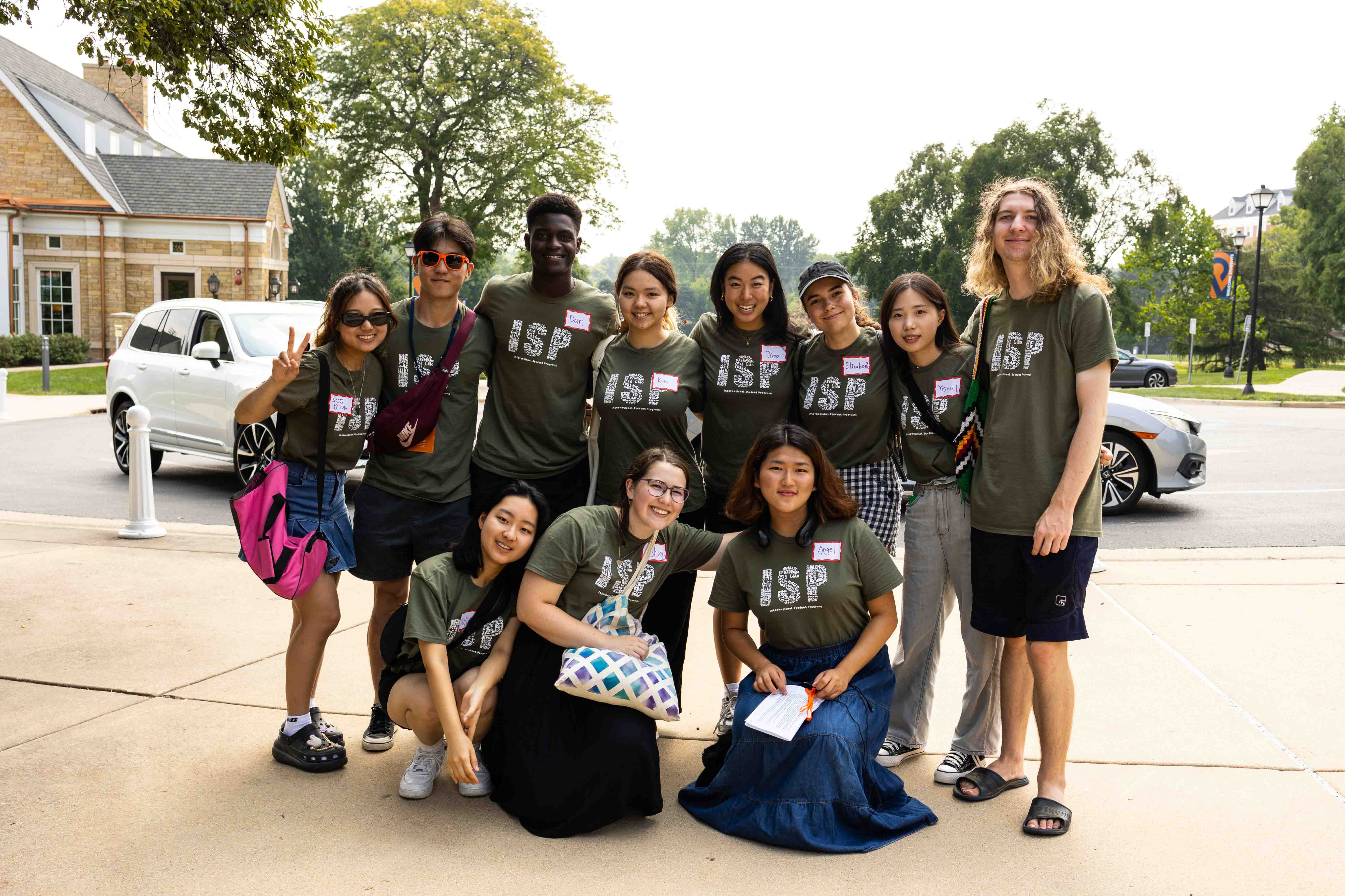 Group photo of international student leaders during freshman orientation