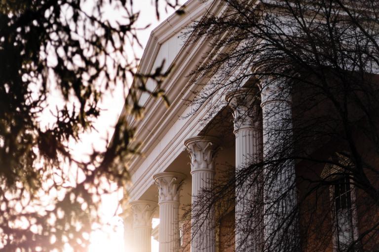 Wheaton College IL Billy Graham Hall at Sunrise by Kayla Smith