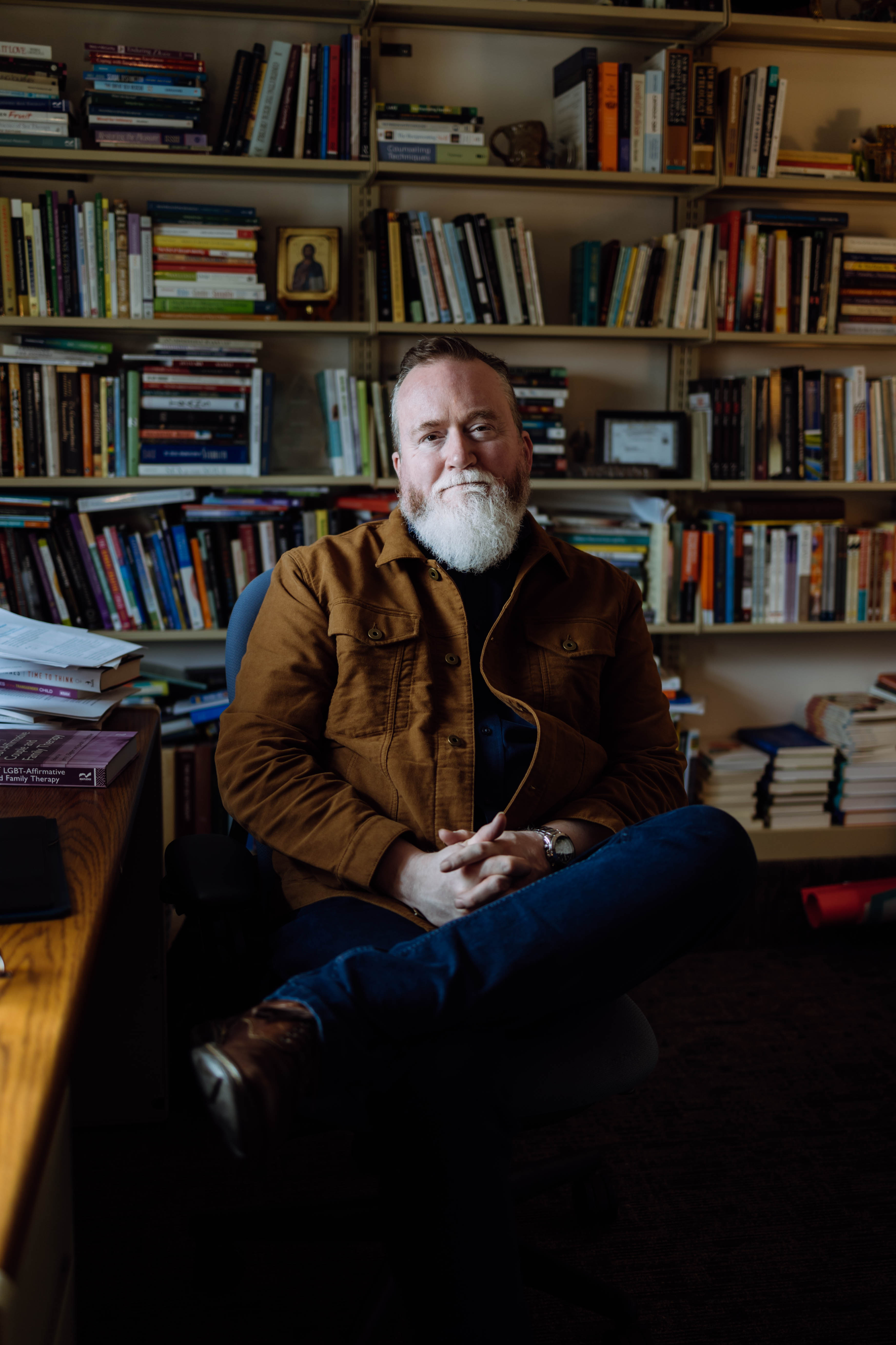 Wheaton College IL Dr. Mark Yarhouse in his office