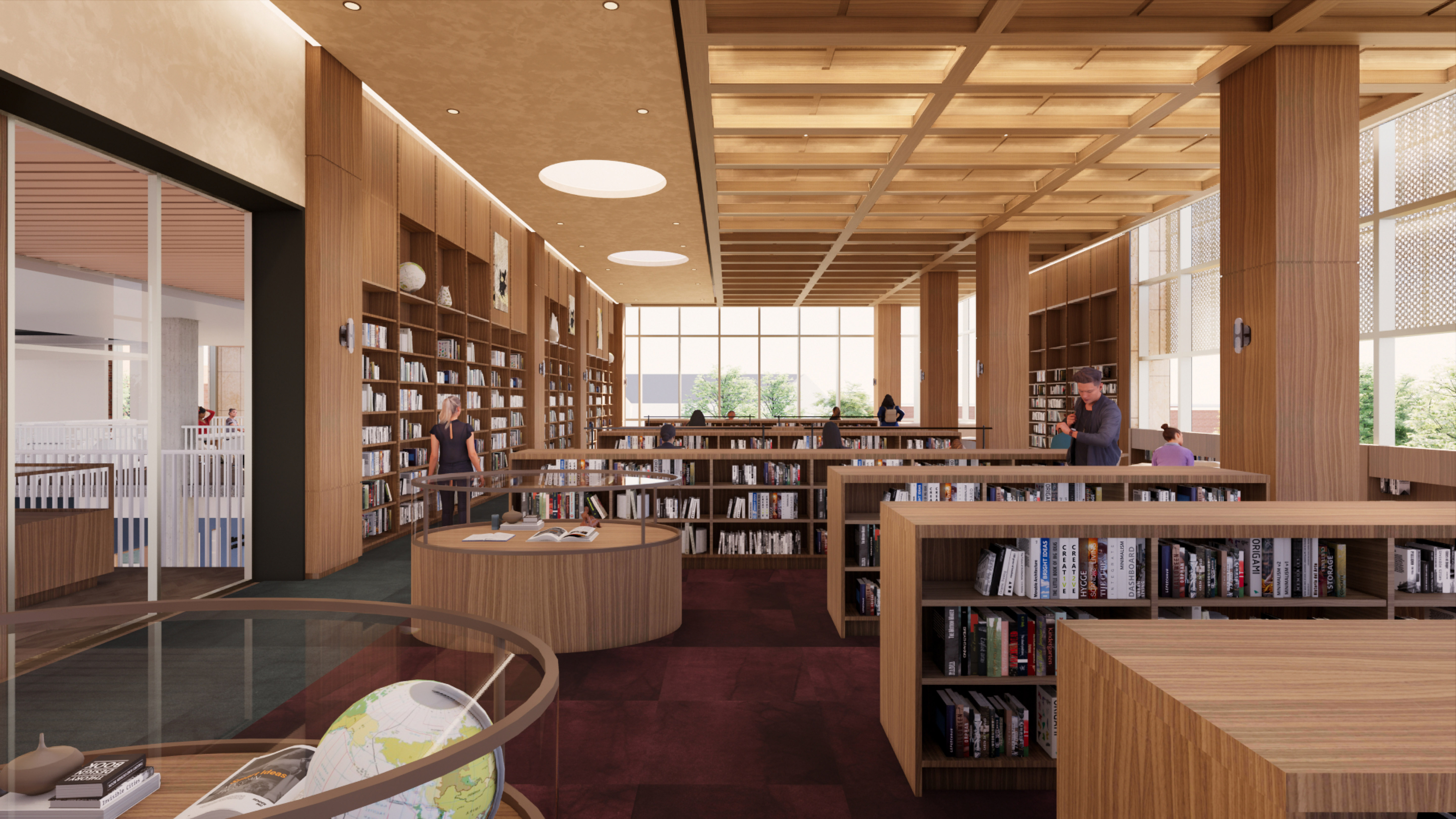 Architect Rendering of New Wheaton Library Reading Room