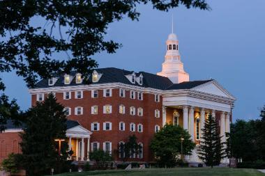 Billy Graham Hall at dusk 380x253