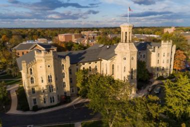 Blanchard Hall in Fall Sunset