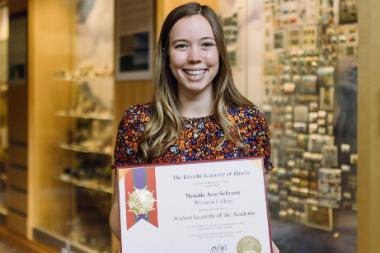 Natalie Schuetz with Lincoln Academy Laureate Award