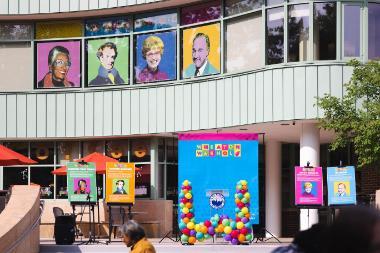 Wheaton College IL Andy Warhol Mural Event at Public Library