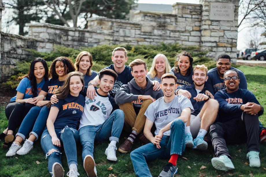 Wheaton Students wearing Wheaton swag